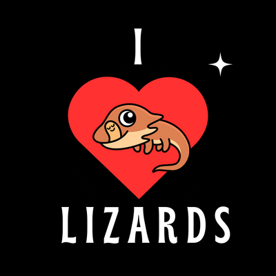 I LOVE LIZARDS - Limited Edition short sleeved black colour T Shirt (order before midnight Friday 1st Dec!)